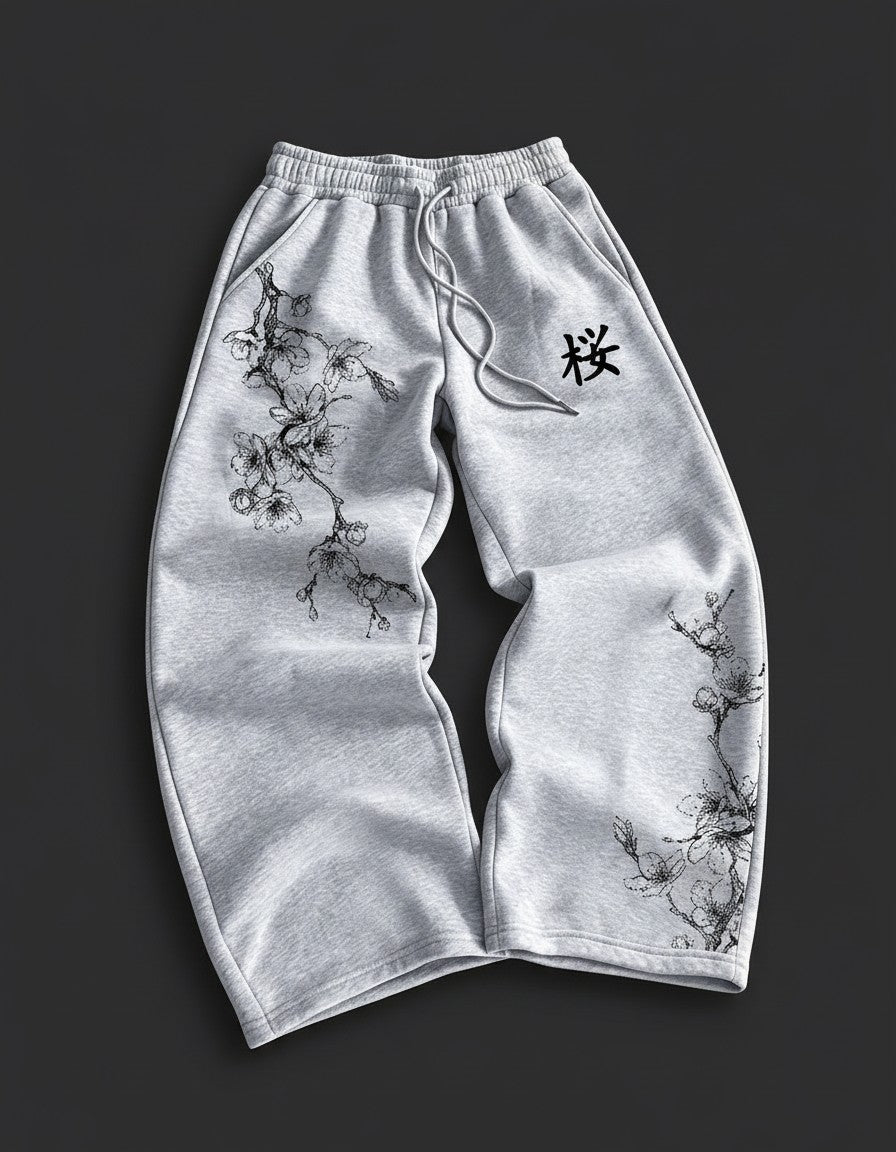 Close-up of the print on the Sakura Ink Sweatpants